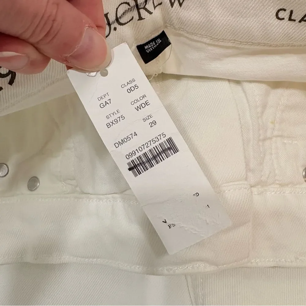 NWT J. Crew 2024 Classic Straight Jean in White Size 29